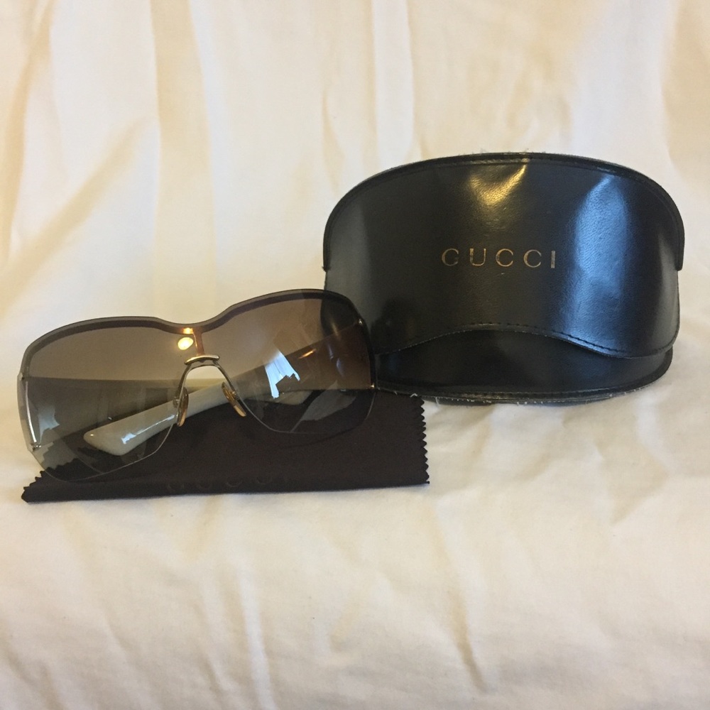 Gucci brown shield sunglasses